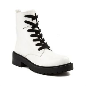 Madden Girl White Combat Boot